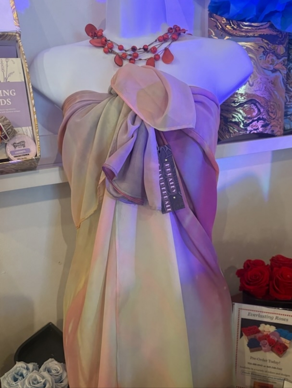 Scarf Large Chiffon Ombre pastels 55" x 55”